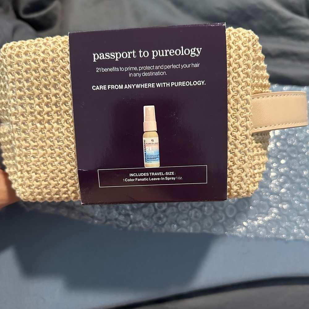 Pureology travel sized 1 ounce color fanatic leave in spray and travel bag